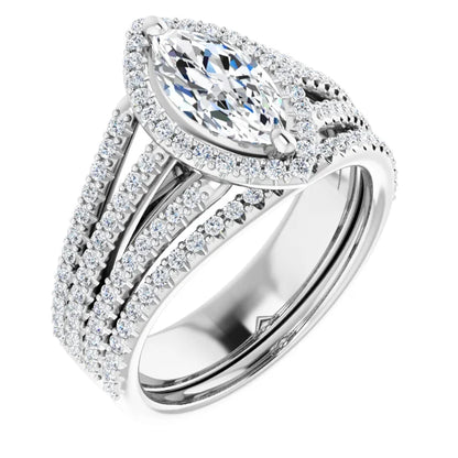 Marquise Halo Style Engagement Ring