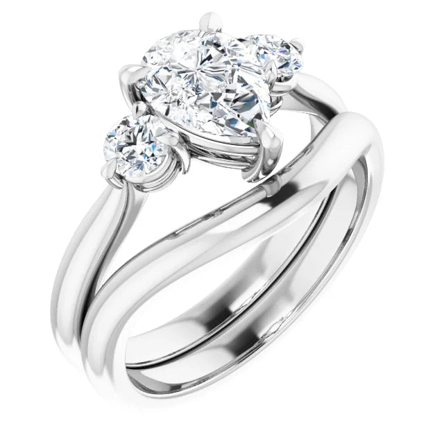 Pear White Gold Accent Engagement Ring