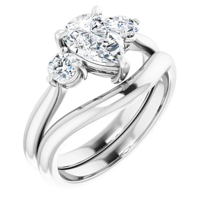 Pear White Gold Accent Engagement Ring