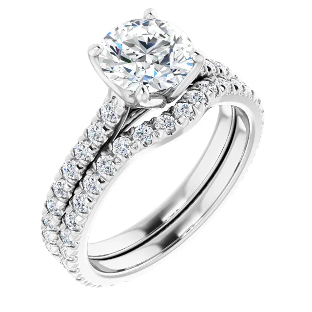 Round Brilliant White Gold Claw Set Eternity Style Engagement Ring