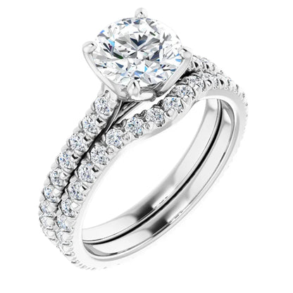 Round Brilliant White Gold Claw Set Eternity Style Engagement Ring