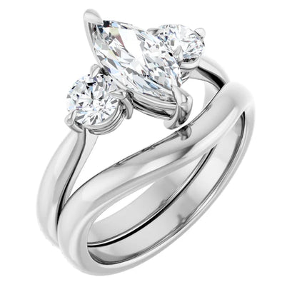 Marquise White Gold Accent Engagement Ring