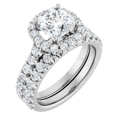 Cushion Halo White Gold Style Engagement Ring