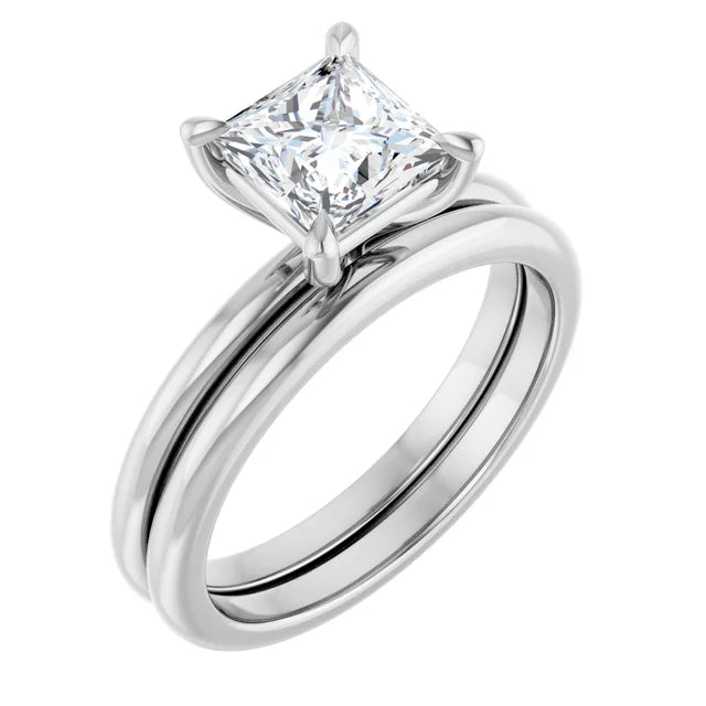 Princess White Gold Solitaire Engagement Ring