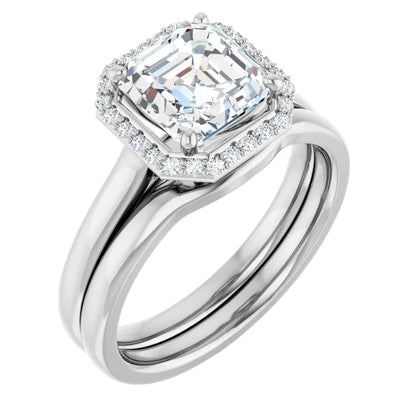 Asscher Halo Style Engagement Ring