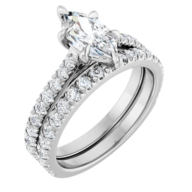 Marquise White Gold Claw Set Style Engagement Ring