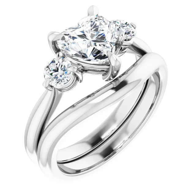 Heart White Gold Accent Engagement Ring
