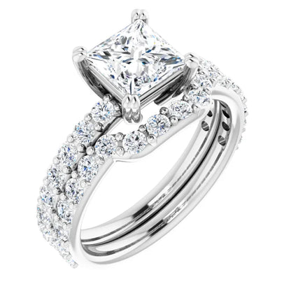 Princess White Gold Claw Set Style Engagement Ring