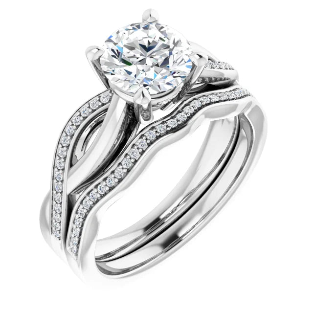 Round Brilliant White Gold Claw Set Twist Style Engagement Ring 