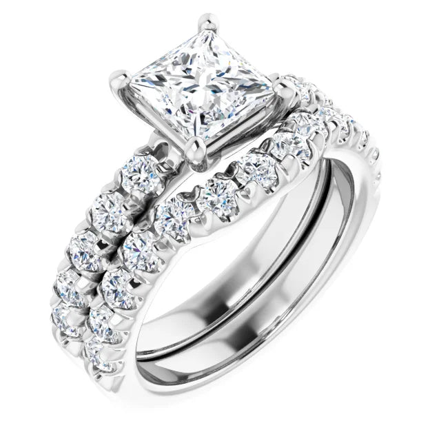 Princess White Gold Four Claw Set Style Engagement Ring