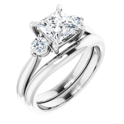 Princess White Gold Accent Engagement Ring