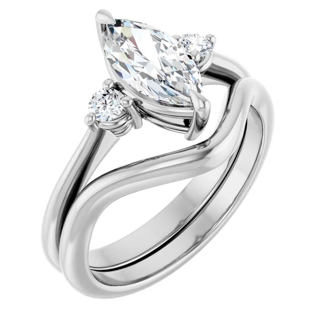 Marquise White Gold Accent Engagement Ring