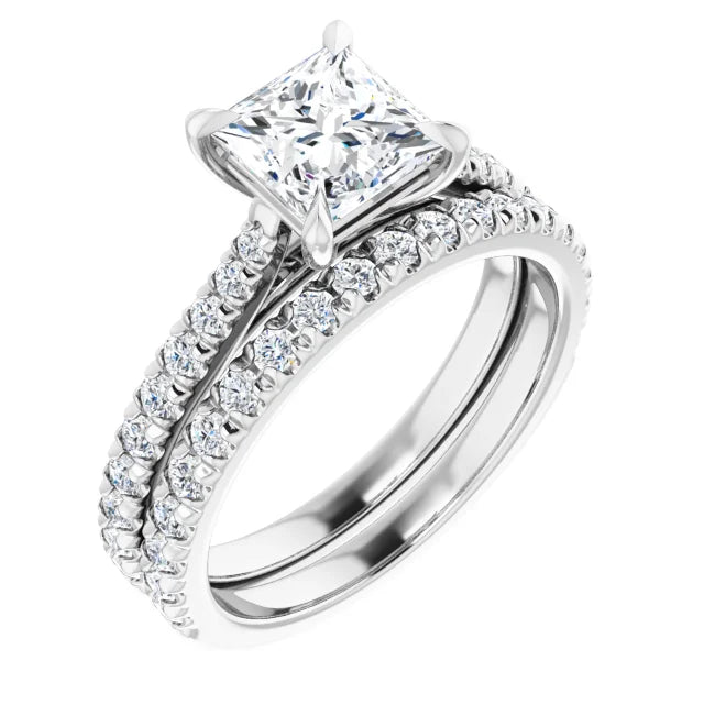 Princess White Gold Claw Set Style Engagement Ring