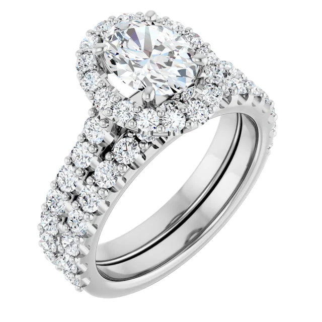 Oval Halo White Gold Style Engagement Ring
