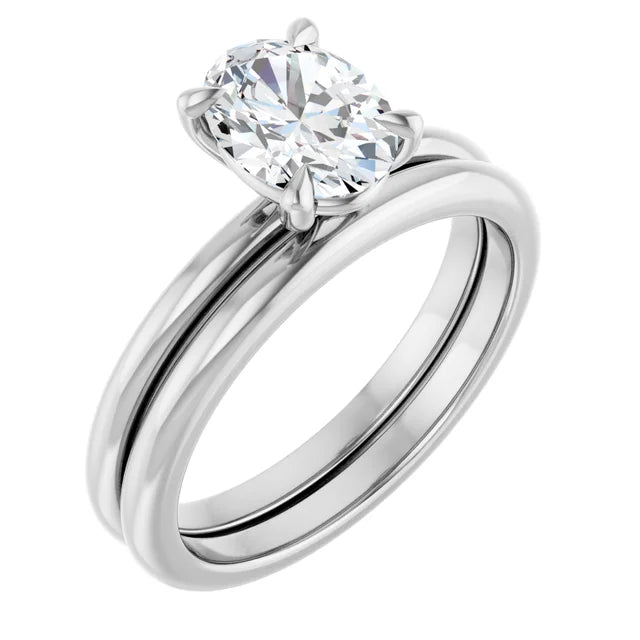 Oval White Gold Solitaire Engagement Ring