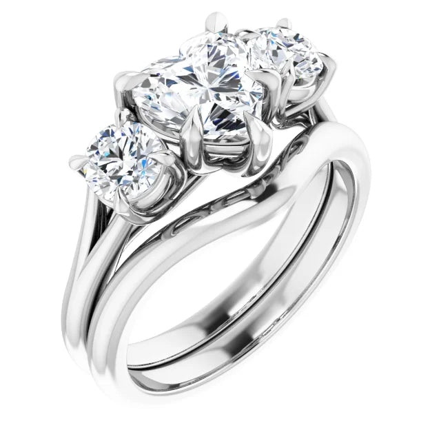 Heart White Gold Accent Engagement Ring