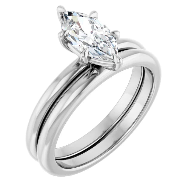 Marquise White Gold Solitaire Engagement Ring
