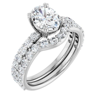 Oval White Gold Claw Set Style Engagement Ring