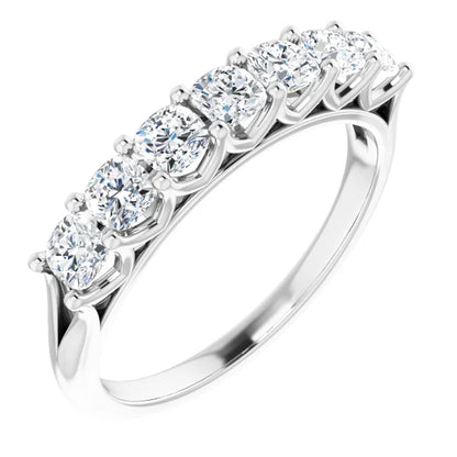 Seven Stone Cushion Cut Lab Diamond Anniversary Band