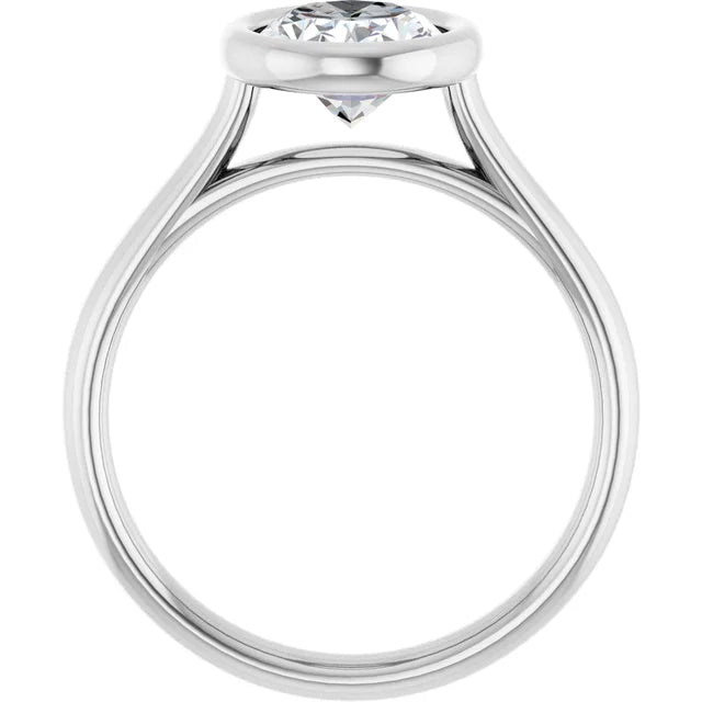 Solitaire Oval Cut Bezel Engagement Ring