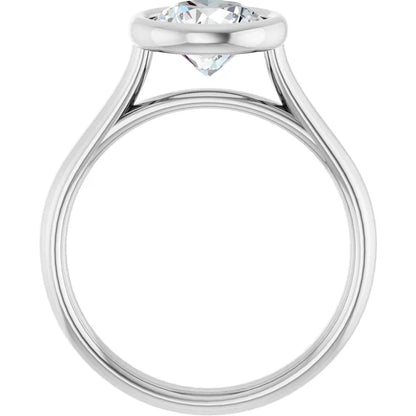 Solitaire Round Brilliant Cut Bezel Engagement Ring