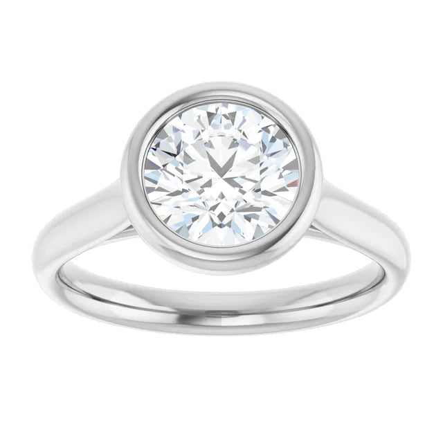 Solitaire Round Brilliant Cut Bezel Engagement Ring