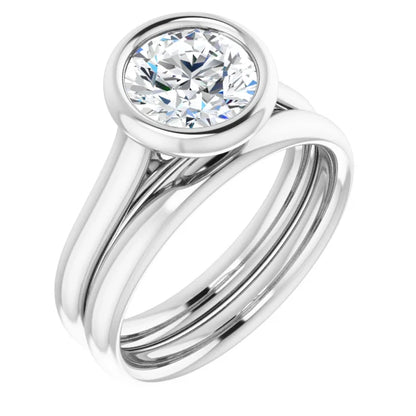 Solitaire Round Brilliant Cut Bezel Engagement Ring