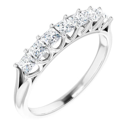 Seven Stone Princess Cut Lab Diamond Anniversary Band