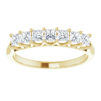 Seven Stone Princess Cut Lab Diamond Anniversary Band