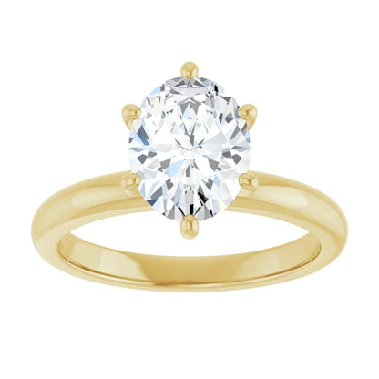 Oval Cut Low Hidden Halo Solitaire Engagement Ring