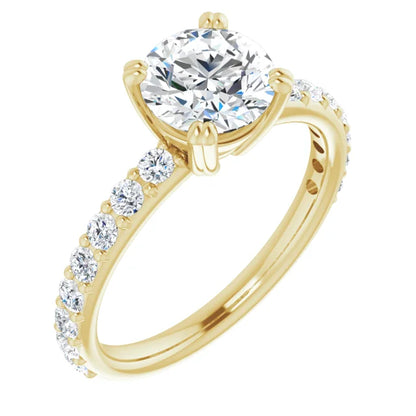 Round Brilliant Yellow Gold Claw Set Style Engagement Ring