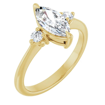 Marquise Yellow Gold Accent Engagement Ring