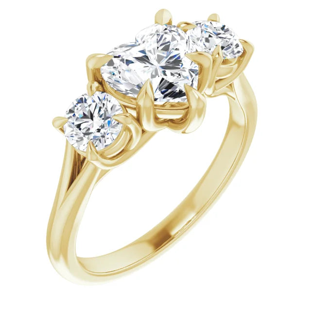 Heart Yellow Gold Accent Engagement Ring