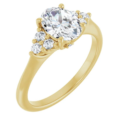 Oval Yellow Gold Antique Inspired Design Engagement Ring
