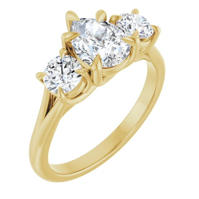 Pear Yellow Gold Accent Engagement Ring