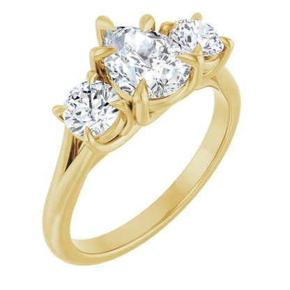 Pear Yellow Gold Accent Engagement Ring