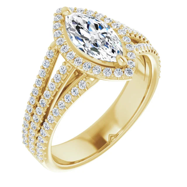 Marquise Halo Style Engagement Ring