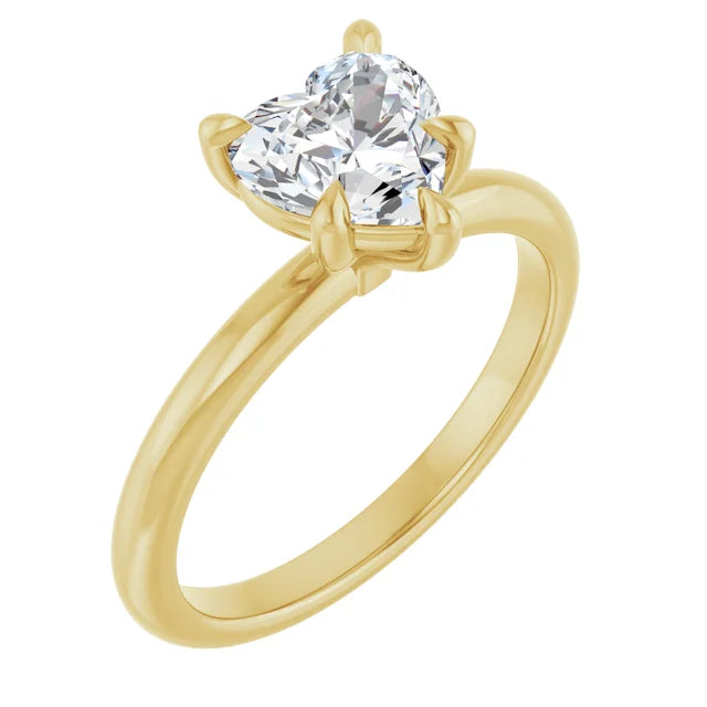 Heart Yellow Gold Solitaire Engagement Ring