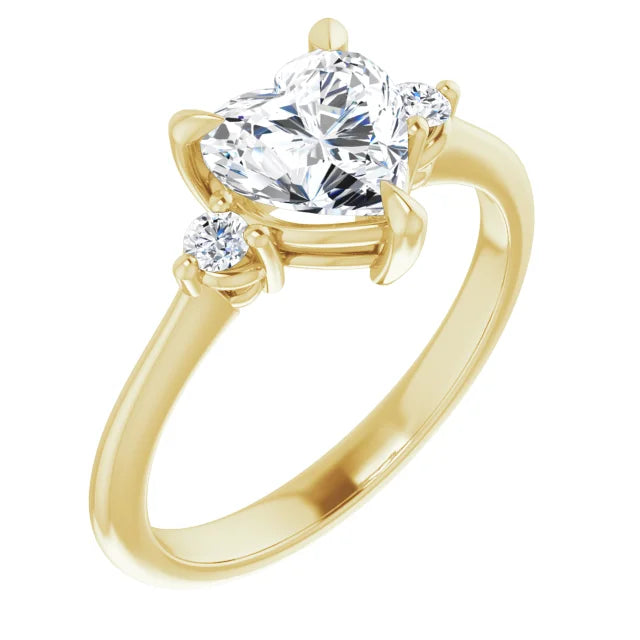 Heart Yellow Gold Accent Engagement Ring