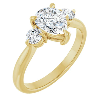 Pear Yellow Gold Accent Engagement Ring