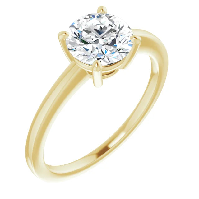 Round Brilliant Yellow Gold Solitaire Style Engagement Ring
