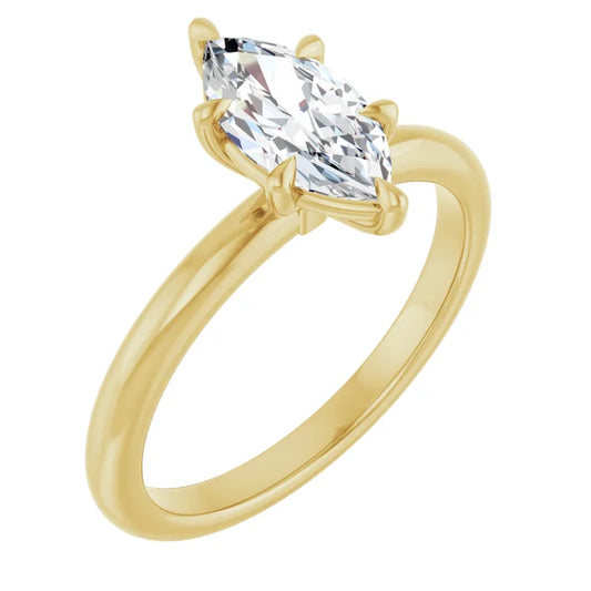 Marquise Yellow Gold Solitaire Engagement Ring