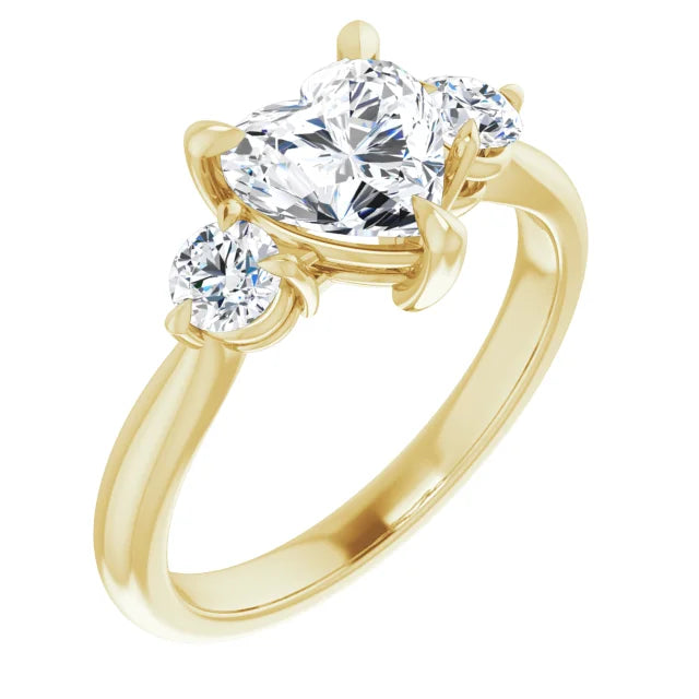 Heart Yellow Gold Accent Engagement Ring