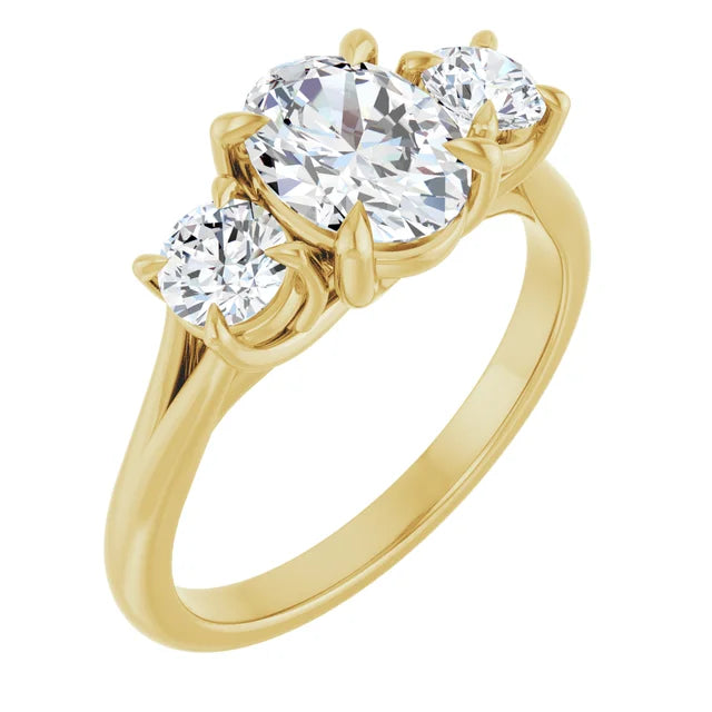 Oval Yellow Gold Accent Engagement Ring