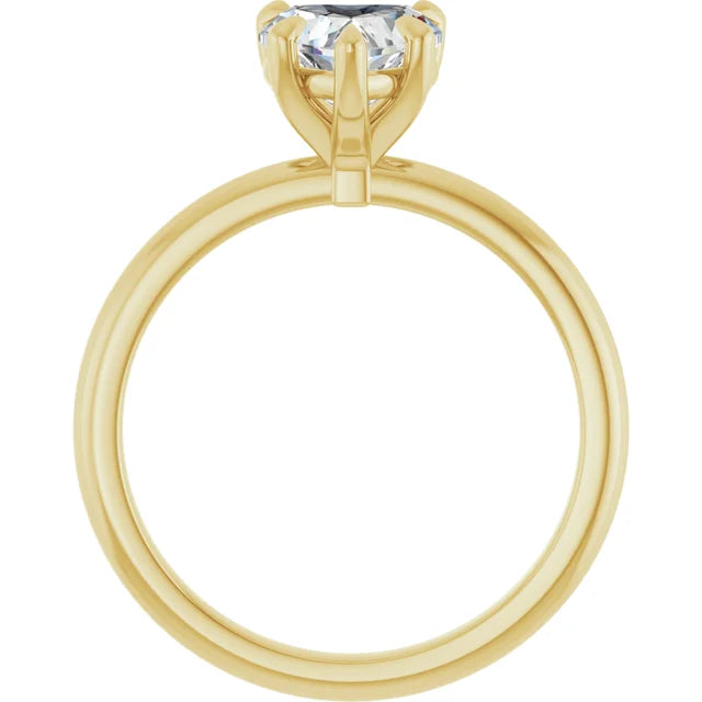 Heart Yellow Gold Solitaire Engagement Ring