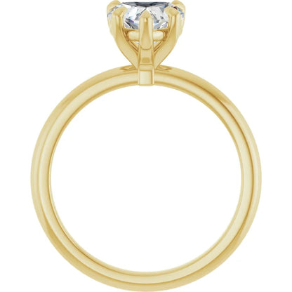 Heart Yellow Gold Solitaire Engagement Ring