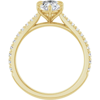 Oval Yellow Gold Claw Set Style Engagement Ring