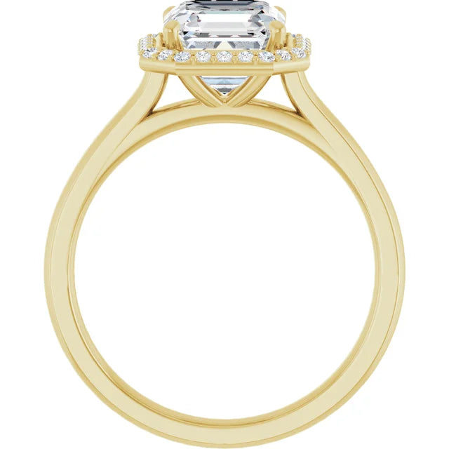 Asscher Halo Style Engagement Ring