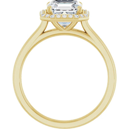 Asscher Halo Style Engagement Ring