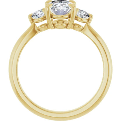 Oval Yellow Gold Accent Engagement Ring
